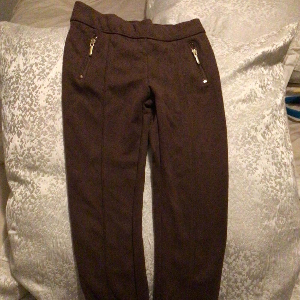 Janie & Jack Faux Suede Riding Pants with Gold Zippers